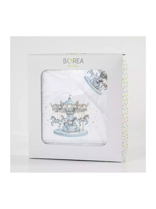 Borea Σετ Βρεφικές Πετσέτες 2τμχ Λευκό-σιέλ 30x50cm