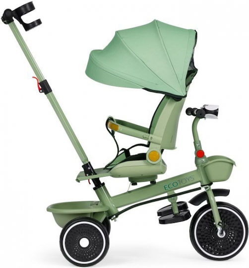 Ecotoys Триколка с Ръкохватка за Родител Зелен