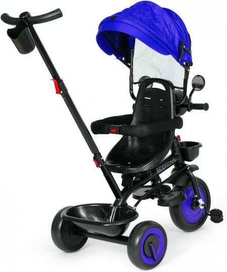 Ecotoys Convertible Kids Tricycle with Parental Handle 3 in 1 for 6 Months Blue