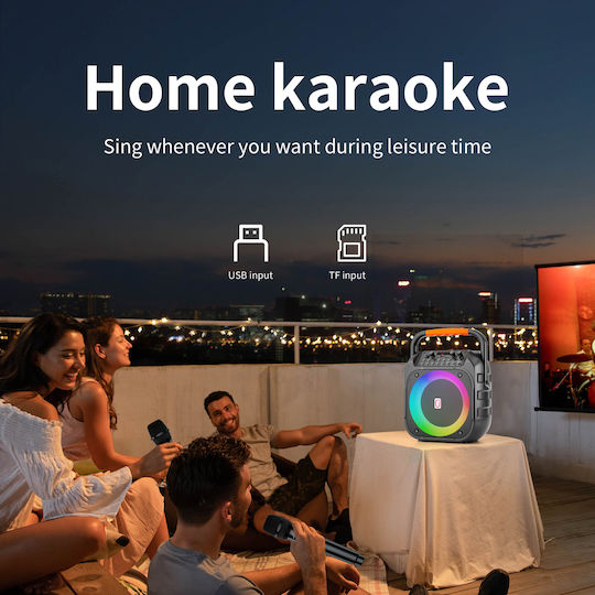 JYX Karaoke Speaker with Wireless Microphones and Lighting Effects JYX-T26-T Black