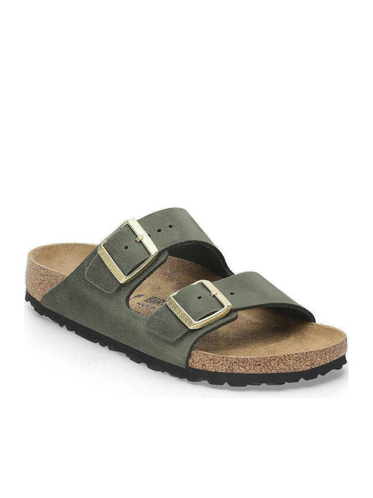 Birkenstock Oiled Leather Sandals Khaki