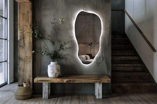 Tulup Oglindă de Perete cu Iluminare LED 80x40cm 1buc