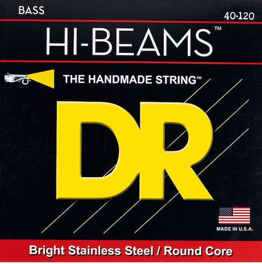 DR Hi-Beams Single Stainless Steel Bass Strings 5 Pieces 40 Inches Light 5-String