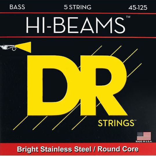 DR Hi-Beams Set Corzi Pentru Bas Oțel Inoxidabil 45 - 125 Medium 5-String