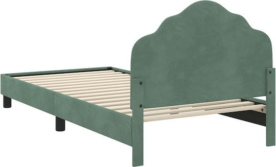 Pat pentru Copii Single Albastru deschis pentru Saltea 90x190cm