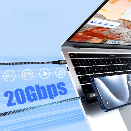 Conceptronic USB 3.2 Kabel USB-C männlich - USB-C 100W PD Schwarz 1,2m ETTA07B12