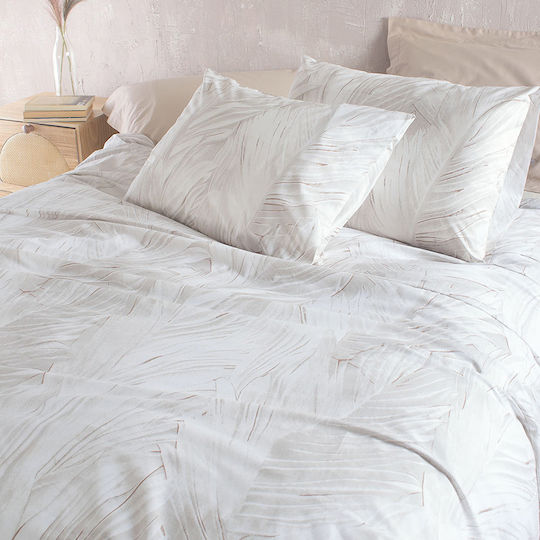 Rythmos Сет Чаршафи с Ластик 105x260+25см. Palm Ecru-beige 3бр