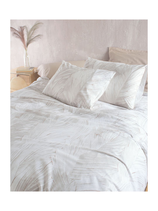 Rythmos Palm Σετ Σεντόνια Μονά με Λάστιχο 105x260+25εκ. Ecru-beige (3τμχ)