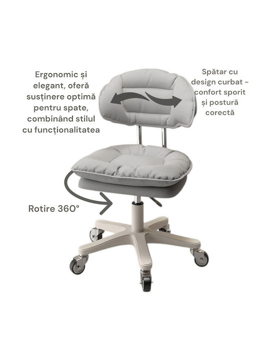 Scaun de Birou cu spătar Gri 42x46x65cm