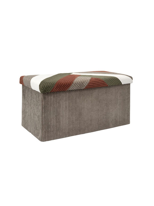 Stool Bench Stool With Storage Space Upholstered with Fabric Multicolour 76x38x38cm