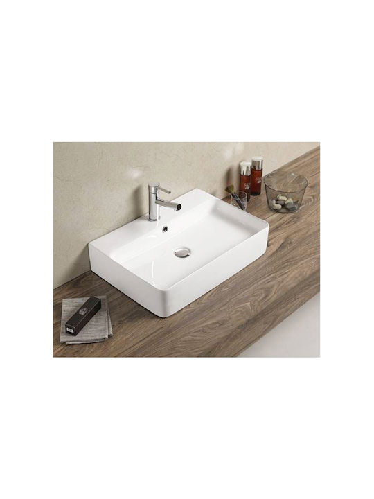 Freistehendes Waschbecken Tema New Strata 56x42 Weiß