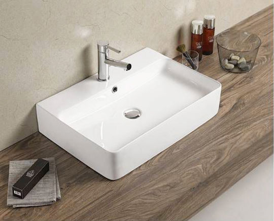 Νιπτήρας Ελεύθερης Τοποθέτησης Tema New Strata 56x42 Λευκός