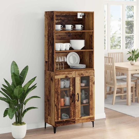 Κρεμαστή Βιτρίνα από Μοριοσανίδα με Τζάμι 69.5x34x180cm
