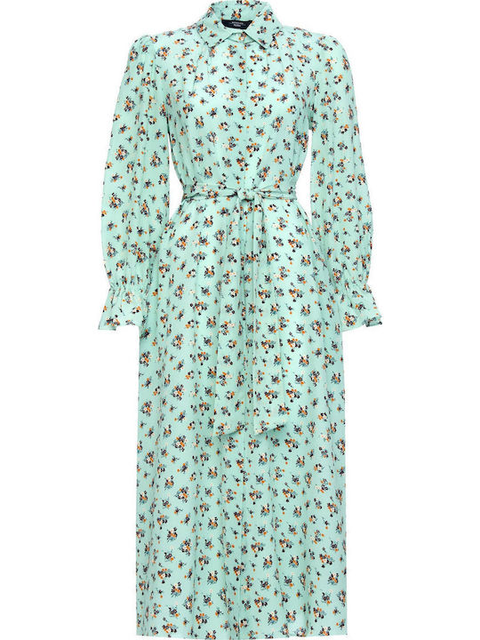 Midi Shirt Dress Long Sleeve in Veraman
