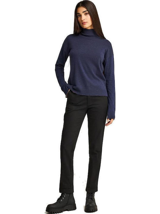 Damen Chino Hose Schwarz