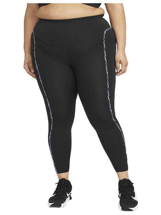 Dri-Fit One Luxe Icon Clash Running Damen Gekürzte Leggings Schwarz