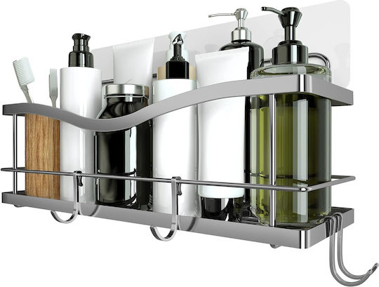 Kincmax Shower Shelf Επιτοίχια Ραφιέρα Μπάνιου Μεταλλική 32x13x14cm Γκρι