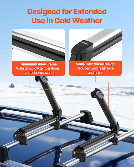 Vevor Car Ski Mounts Suitable for 4 Ski Pairs or 2 Snowboards