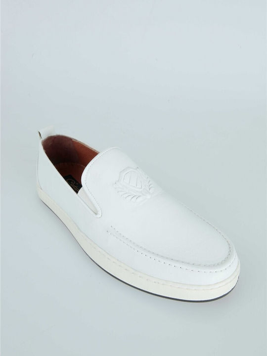 Кожа Мъжки Slip-On Бели