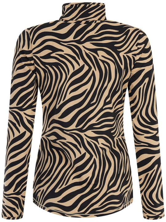 Χειμερινή Γυναικεία Fleece Μπλούζα με Φερμουάρ Bamboo Beige