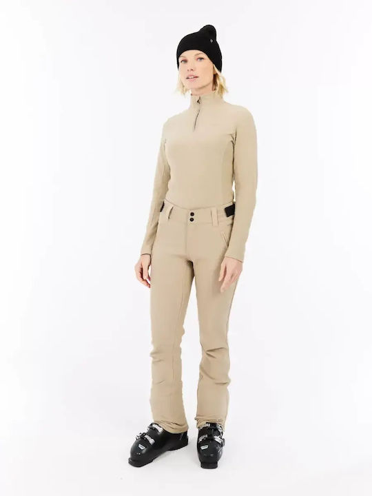 Χειμερινή Γυναικεία Fleece Μπλούζα με Φερμουάρ Bamboo Beige