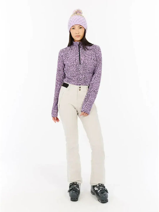 Winter Women's Fleece Blouse with Zipper Thistle Purple