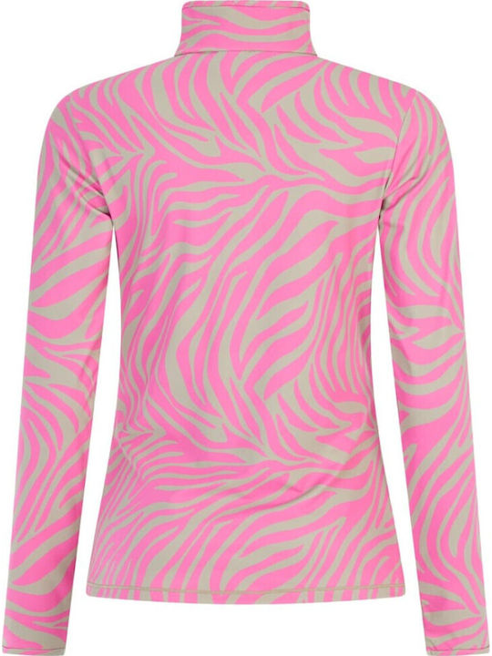 Winter Women's Fleece Blouse with Zipper Foxy Pink