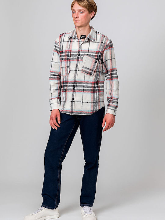 Long-sleeved Shirt Checked White, Checkered