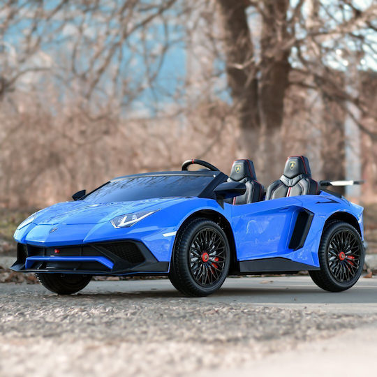 Lamborghini Aventador SV Two Seater with Remote Control Licensed 24 Volt Blue for 3+ Years Old