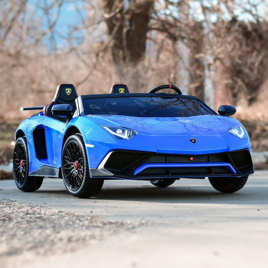 Lamborghini Aventador SV Two Seater with Remote Control Licensed 24 Volt Blue for 3+ Years Old