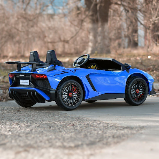 Lamborghini Aventador SV Two Seater with Remote Control Licensed 24 Volt Blue for 3+ Years Old