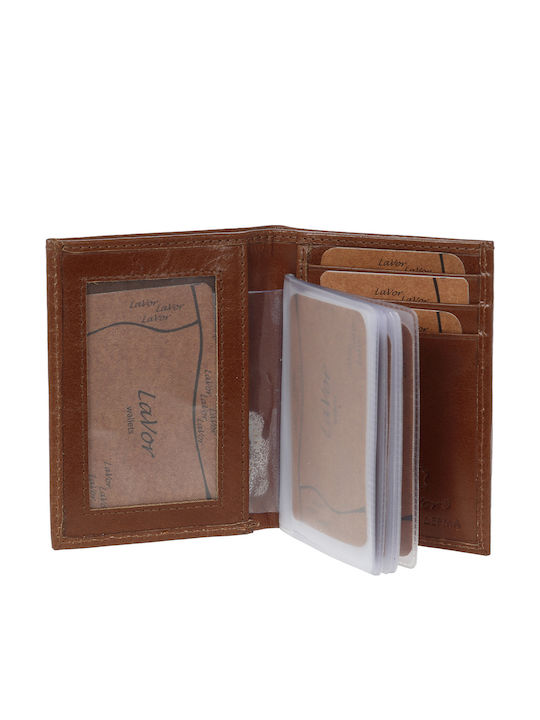 Leather Men's Wallet For Cards With RFID Tabac Brown