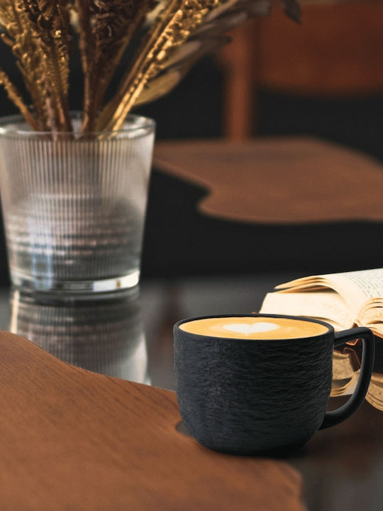 Miamio Set Tassen Kaffee Keramik Schwarz 450ml 4Stück