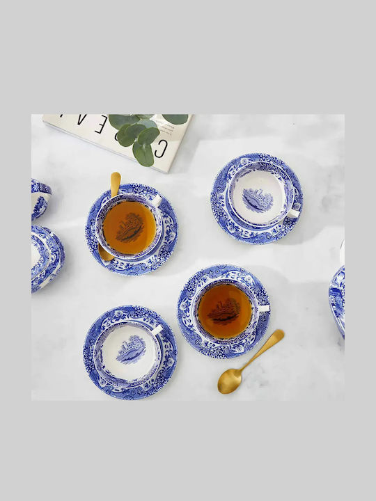 Spode Σετ Φλιτζάνια Καφέ Κεραμικά Μπλε 200ml 8τμχ