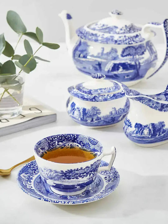 Spode Σετ Φλιτζάνια Καφέ Κεραμικά Μπλε 200ml 8τμχ