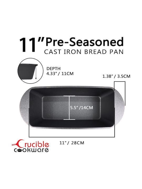 Backform Brot Gusseisen 28x14x11cm 1cm