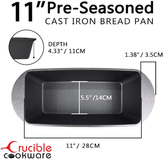 Formă de Patiserie de Pâine din Fontă 28x14x11buc 1buc