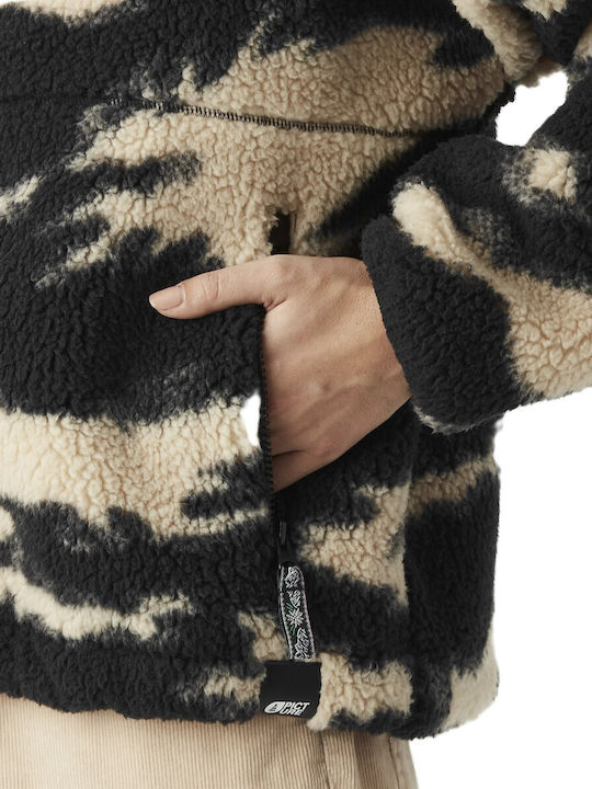 Fleece Jachetă de damă cu Fermoar Shadow Print