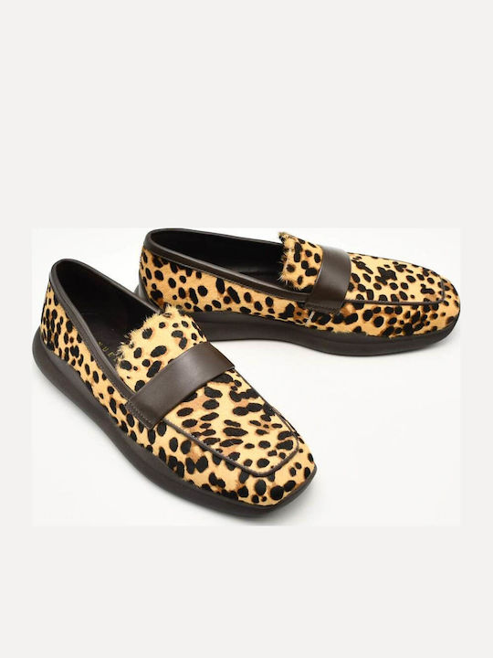 Leder Damen Loafers in Braun Farbe