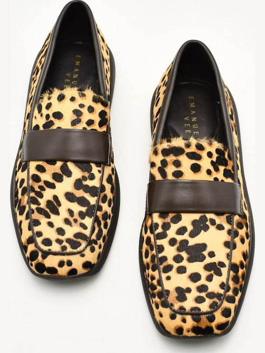 Leder Damen Loafers in Braun Farbe