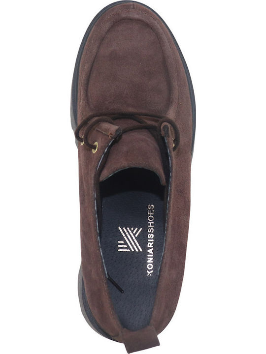Leather Women's Loafers in Brown Color
