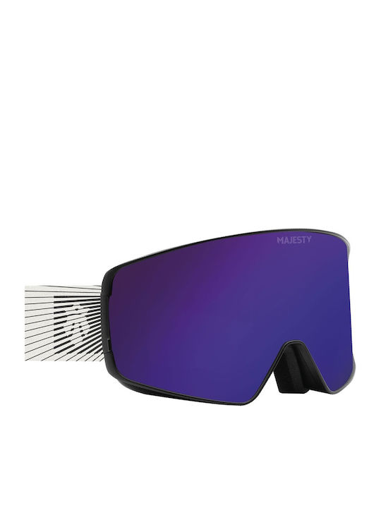 Majesty Μάσκα Σκι & Snowboard Ενηλίκων Μαύρη με Φακό σε Μαύρο Χρώμα