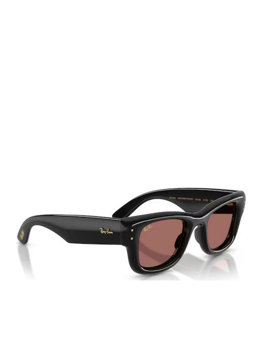 Ray Ban Wayfarer Unisex Sunglasses with Black Plastic Frame and Red Lens