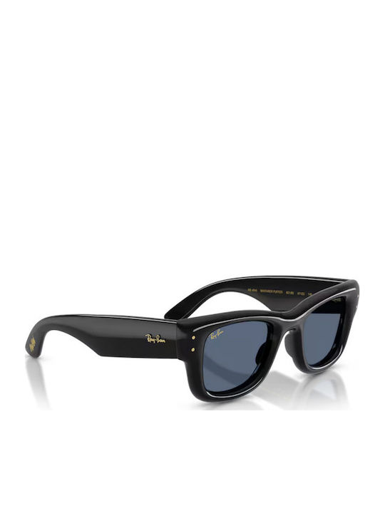 Ray Ban Wayfarer Унисекс Слънчеви Очила с Черна Пластмасова Рамка и Сини Стъкла
