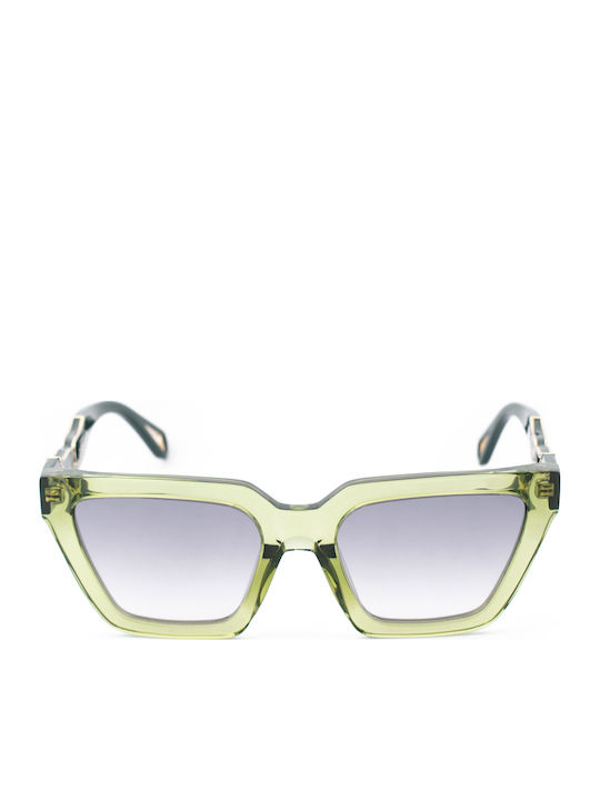Zadig & Voltaire Women's Sunglasses with Green Plastic Frame and Green Mirror Lens