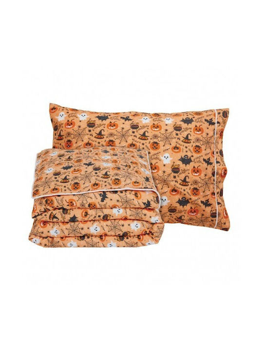 Das Home Sheet Set Single from Cotton & Polyester Orange 170x260cm 3pcs