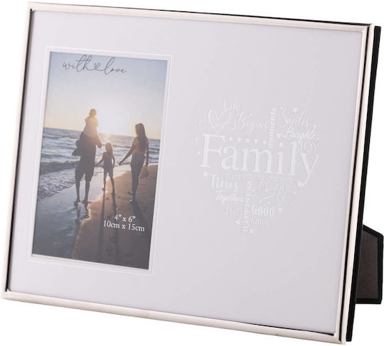 Family Love Wandbilderrahmen Glas mit Silbernem Rahmen