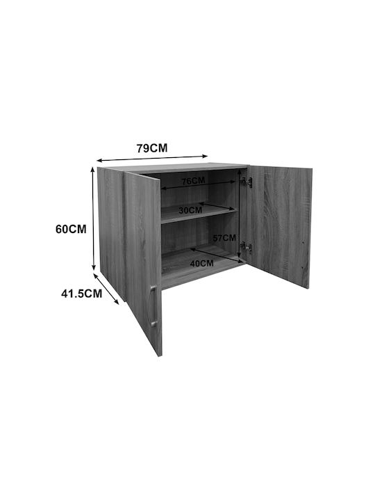 Pakketo Lego Rechteckig Loft-Schrank aus Spanplatte White Shade 79x41.5x12cm 383-000063 1Stück