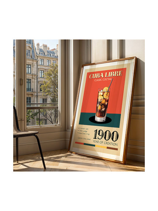 Poster Vintage Cuba Libre Classic Cocktail Pst25378 21cm X 30cm White Frame PVC