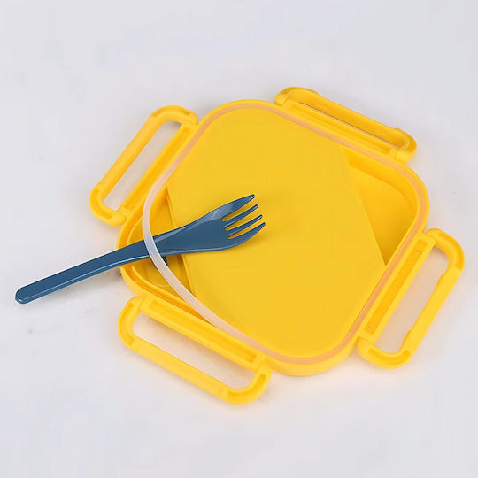 Roza Rz34617 Set Lunch Box Plastic 1000ml Water Bottle 500ml Spoon Knife Lightweight Portable